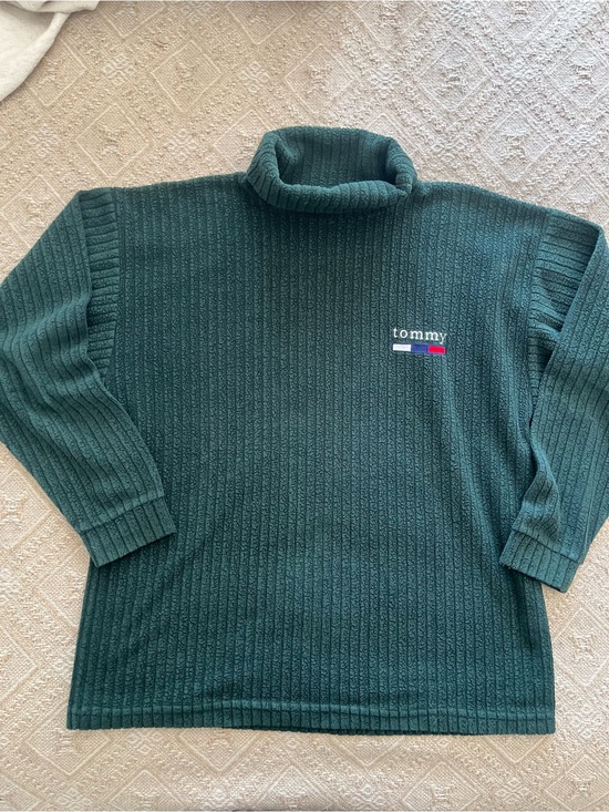 Tommy Hilfiger Sweaters - Vintage Tommy Hilfiger Green Turtleneck Sweater Size M